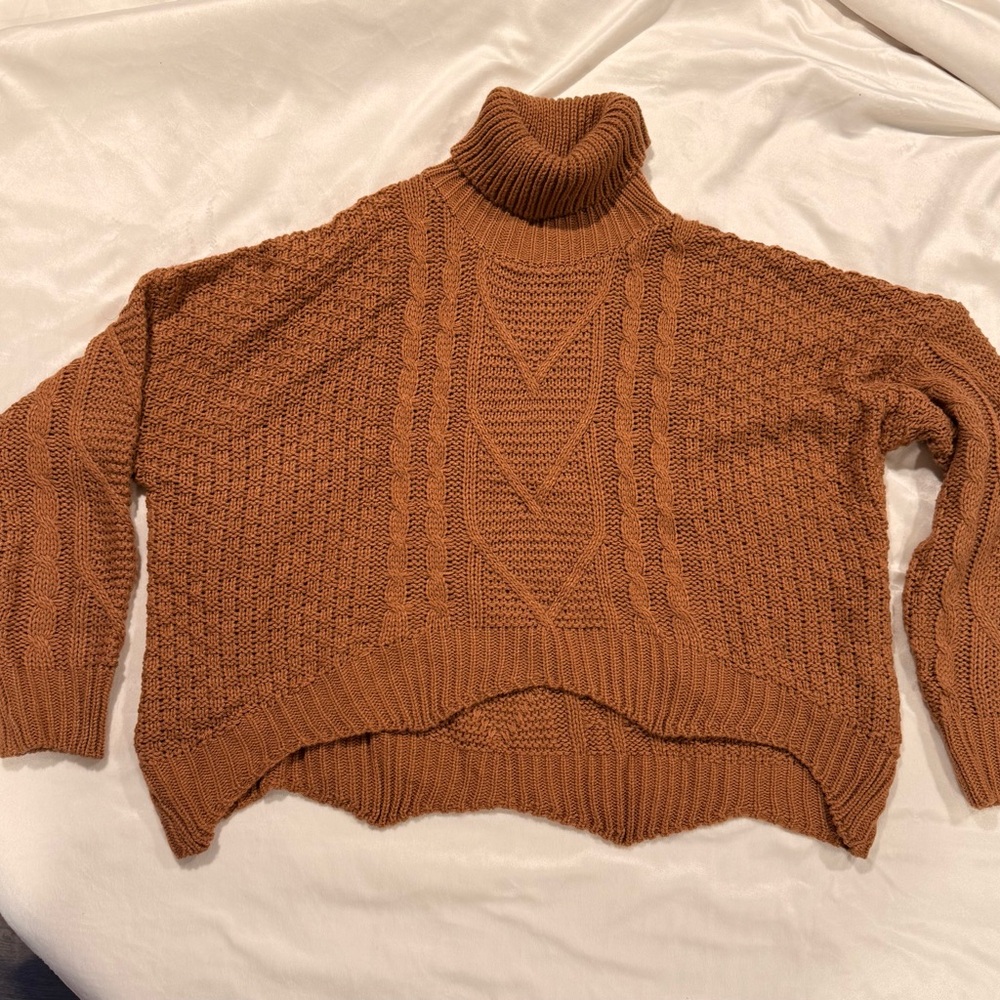 SHEIN Rust Cowl Neck Sweater